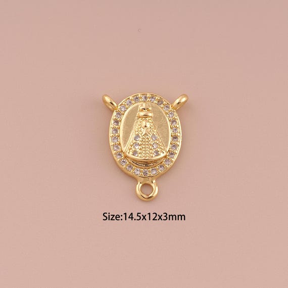 18K Gold Pope Charms,CZ Pave Minimalist Charms Pendants,Christian Charm for DIY Jewelry Making Supply
