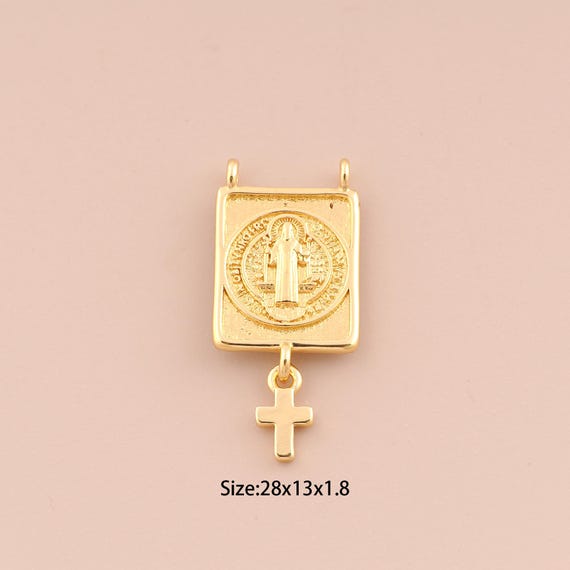 18K Gold Jesus Charms,Square Charms Pendants,Christian Charm for DIY Jewelry Making Supply