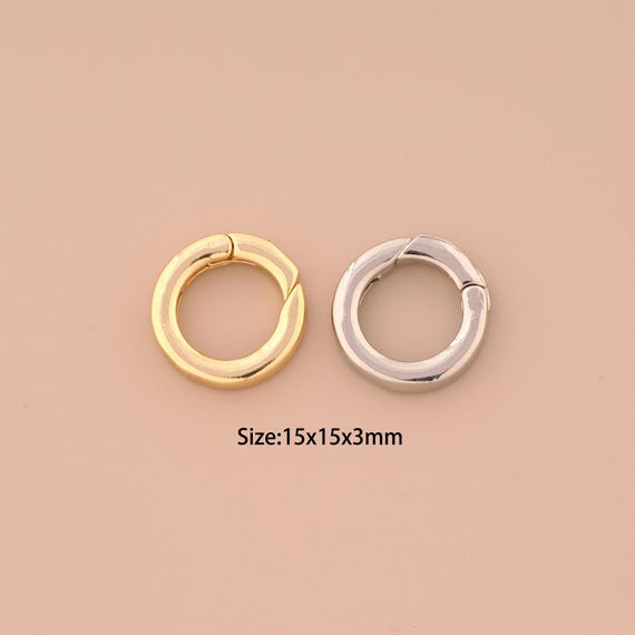 18K Gold Push Door Clasp,Round Clasp,Snap Clasp for DIY Jewelry Making Supply