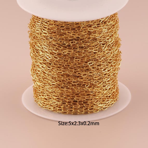 3.28 Feet 18K Gold Cable Chain,Special Chain,Semi-Finished Chain for DIY Jewelry Making Supply