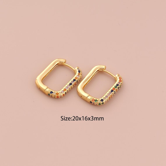 18K Gold Hoop Earrings,CZ Pave Hugging Hoop Earrings,Hoop Earrings,Hypoallergenic Hoop Earrings,Gift for Her