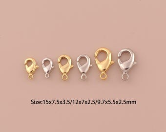 18K Gold Karabiner Verschluss Set 5 Stück | Schmuckherstellung Zubehör | Gold Verschlüsse für Halsketten | Premium-Verschlüsse | Basteln
