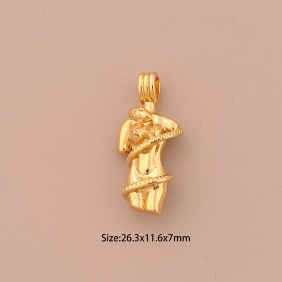 18K Gold Human Body Charms,Human Body Charms Pendants,Human Body Charm for DIY Jewelry Making Supply