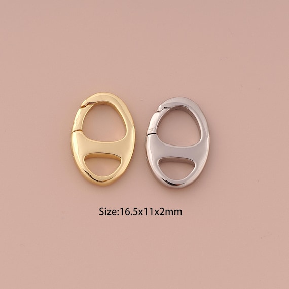 18K Gold Push Door Clasp,Pig Nose Clasp,Snap Clasp for DIY Jewelry Making Supply