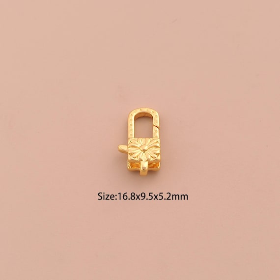 18K Gold Lobster Clasp,Spring Clasp,Flower Clasp for DIY Jewelry Making Supply