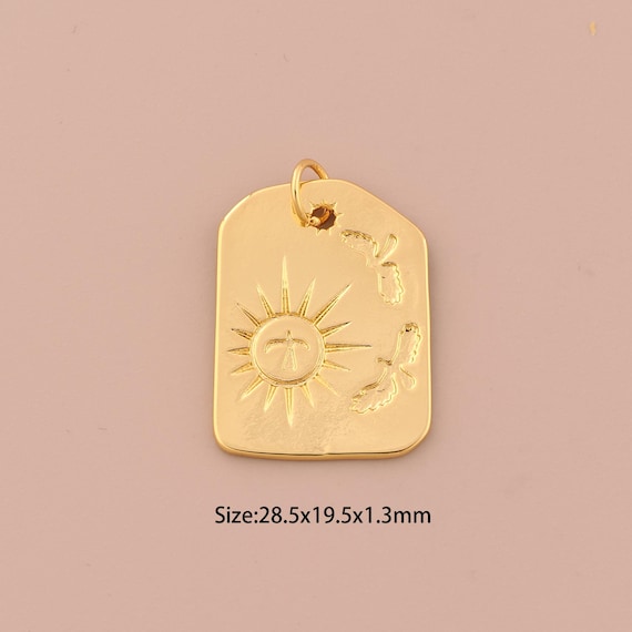 18K Gold Bird Charms,Sun Charms Pendants,Bird Charm for DIY Jewelry Making Supply