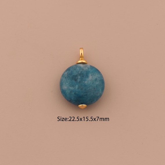 18K Gold Energy Stone Charms,Natural Stone Charms Pendants,Stone Charm for DIY Jewelry Making Supply