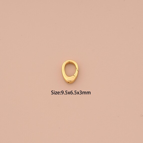 18K Gold Push Door Clasp,Spring Clasp,Snap Clasp for DIY Jewelry Making Supply