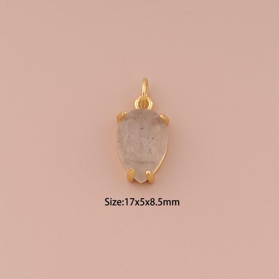 18K Gold Water Drop Charms,Minimalist Charms Pendants,Water Drop Charm for DIY Jewelry Making Supply