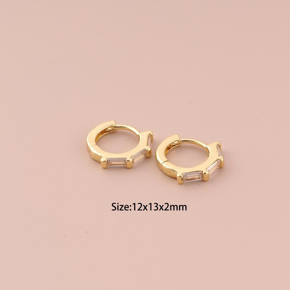 18K Gold Hoop Earrings,CZ Pave Hugging Hoop Earrings,Hoop Earrings,Hypoallergenic Hoop Earrings,Gift for Her