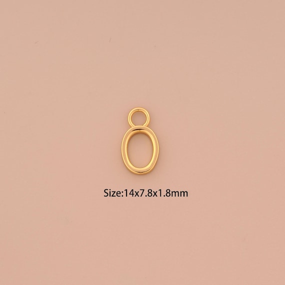 18K Gold Oval Charms,Oval Charms Pendants,Oval Charm for DIY Jewelry Making Supply
