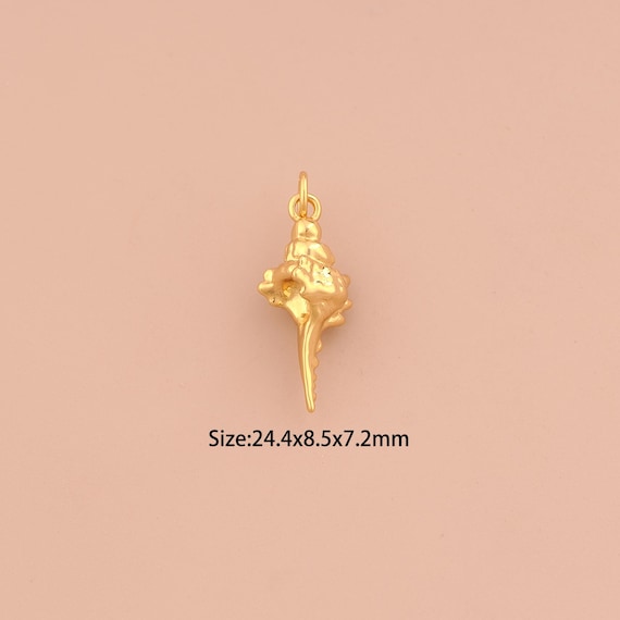 18K Gold Conch Charms,Conch Charms Pendants,Conch Charm for DIY Jewelry Making Supply