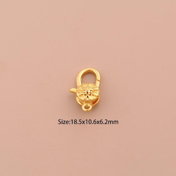 18K Gold Lobster Clasp,Spring Clasp,Flower Clasp for DIY Jewelry Making Supply