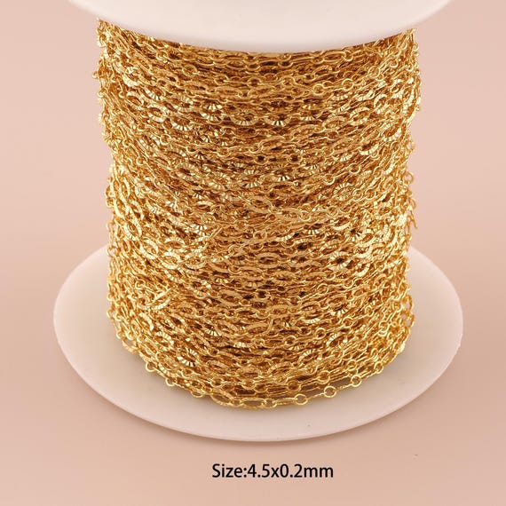 3.28 Feet 18K Gold Cable Chain,Special Chain,Semi-Finished Chain for DIY Jewelry Making Supply