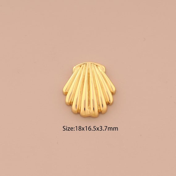 18K Gold Shell Charms,Oyster Charms Pendants,Shell Charm for DIY Jewelry Making Supply