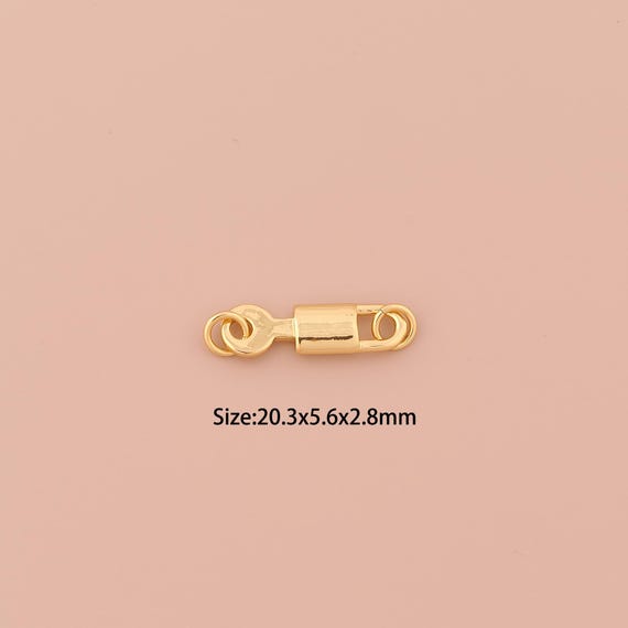 18K Gold Lock Charms,Minimalist Charms Pendants,Key Charm for DIY Jewelry Making Supply