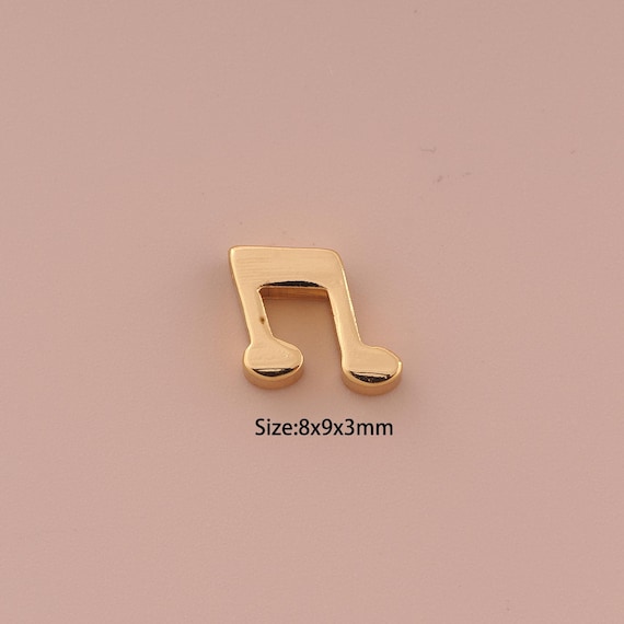 5 pcs 18K Gold Musical Note Spacer Bead,Minimalist Bead,Musical Note Bead for DIY Jewelry Making Supply