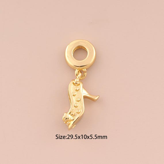 18K Gold High Heels Charms,High Heels Charms Pendants,High Heels Charm for DIY Jewelry Making Supply