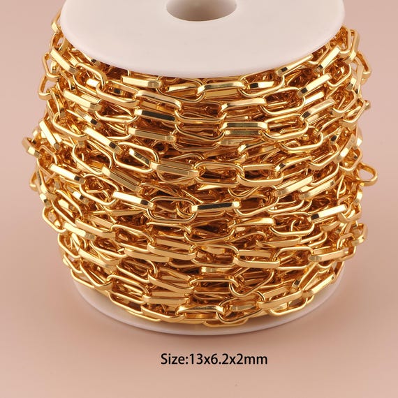 3.28 Feet 18K Gold Rolo Chain,Special Chain,Semi-Finished Chain for DIY Jewelry Making Supply
