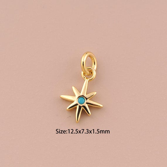 18K Gold Polaris Charms,Polaris Charms Pendants,Polaris Charm for DIY Jewelry Making Supply