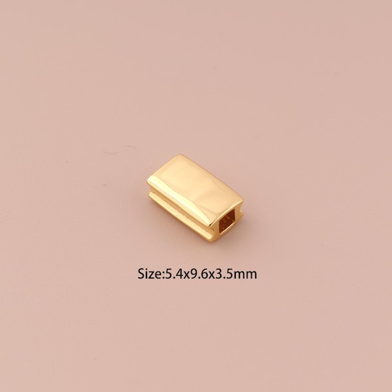 18K Gold Square Spacer Bead,Minimalist Bead,Square Bead for DIY Jewelry Making Supply