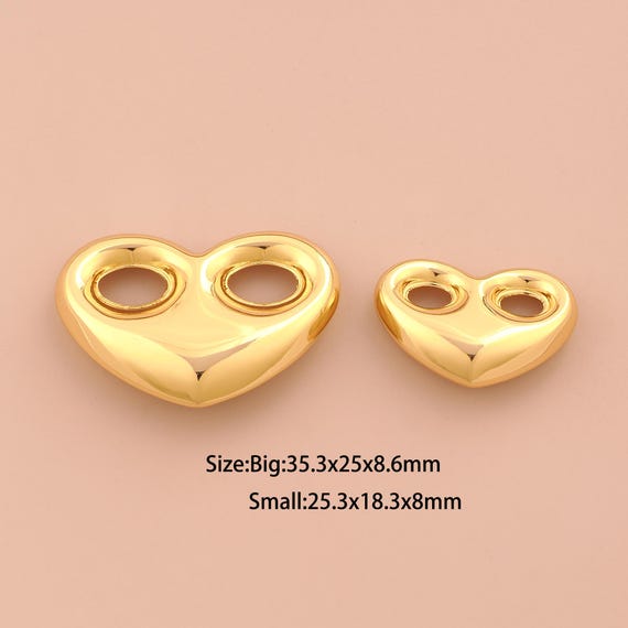 18K Gold Heart Charms,Love Charms Pendants,Heart Charm for DIY Jewelry Making Supply