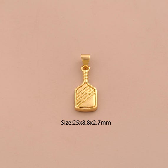 18K Gold Racket Charms,Sports Charms Pendants,Racket Charm for DIY Jewelry Making Supply