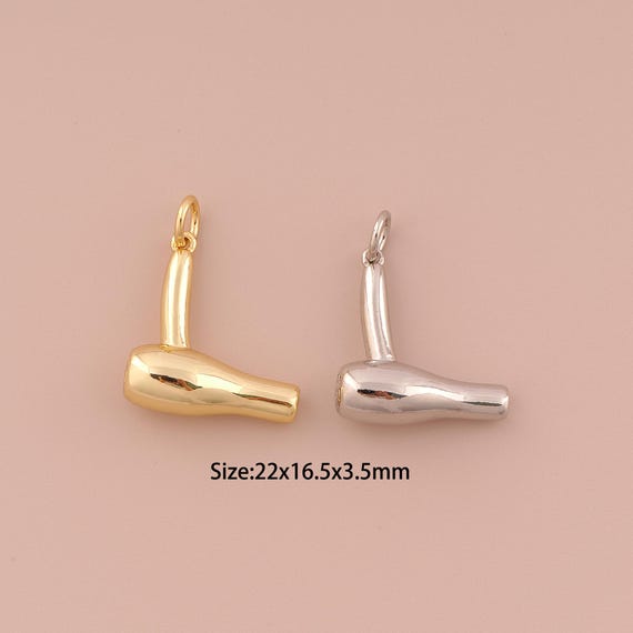 18K Gold Hairdryer Charms,Minimalist Charms Pendants,Hairdryer Charm for DIY Jewelry Making Supply