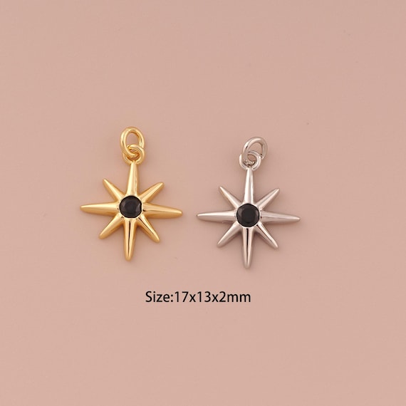 18K Gold Polaris Charms,Minimalist Charms Pendants,Polaris Charm for DIY Jewelry Making Supply