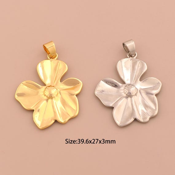 18K Gold Flower Charms,Flower Charms Pendants,Flower Charm for DIY Jewelry Making Supply