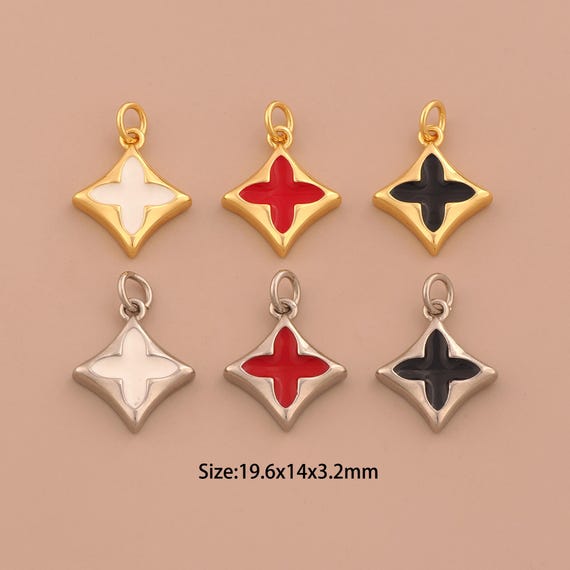 18K Gold Star Charms,Enamel Celestial Charms Pendants,Starburst Charm for DIY Jewelry Making Supply