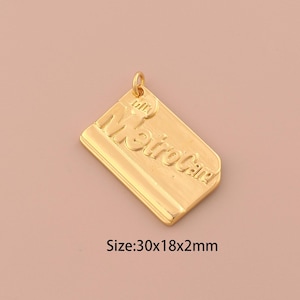 アクセサリー 14K Metro Card Charm NYC MetroCard Charm | Gold Vermeil Charm – JET SET CANDY