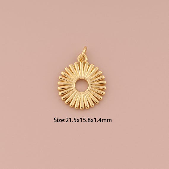 5 pcs 18K Gold Round Charms,Minimalist Charms Pendants,Round Charm for DIY Jewelry Making Supply