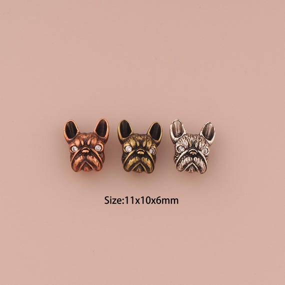 18K Gold Dog Spacer Bead,Minimalist Bead,Animal Bead for DIY Jewelry Making Supply