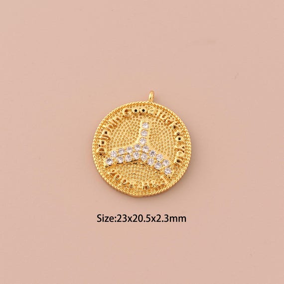 18K Gold Fishtail Charms,CZ Pave Fishtail Charms Pendants,Fishtail Charm for DIY Jewelry Making Supply