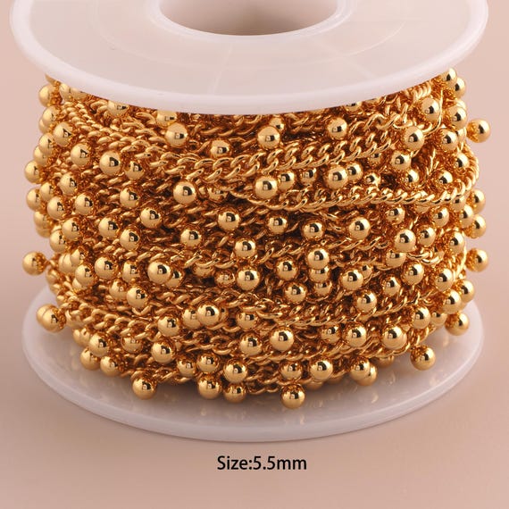 3.28 Feet 18K Gold Curb Chain,Special Chain,Semi-Finished Chain for DIY Jewelry Making Supply