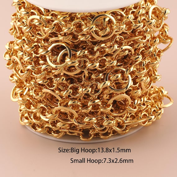 3.28 Feet 18K Gold Figaro Chain,Special Chain,Semi-Finished Chain for DIY Jewelry Making Supply