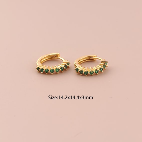 18K Gold Hoop Earrings,CZ Pave Hugging Hoop Earrings,Hoop Earrings,Hypoallergenic Hoop Earrings,Gift for Her