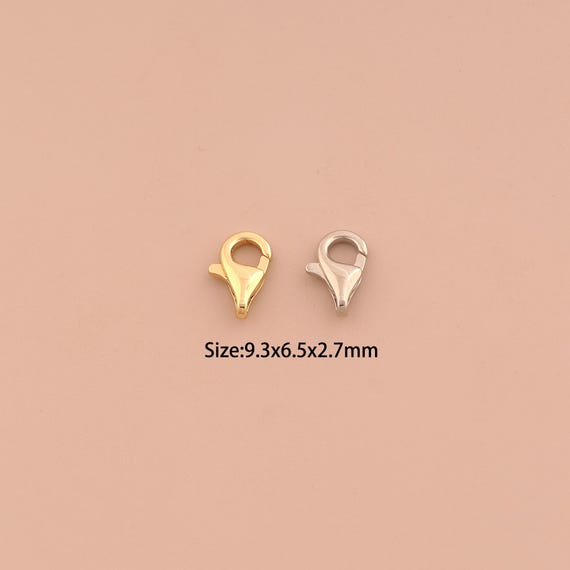 18K Gold Lobster Clasp,Spring Clasp,Claw Clasp for DIY Jewelry Making Supply