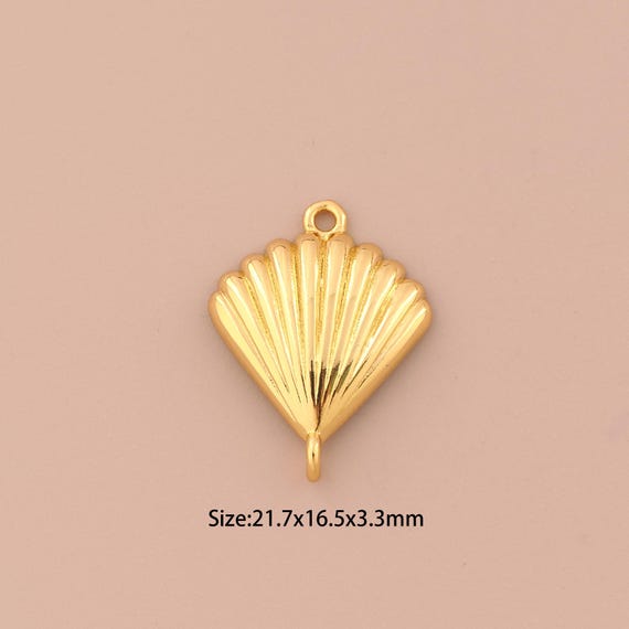 18K Gold Shell Charms,Drop Charms Pendants,Shell Charm for DIY Jewelry Making Supply