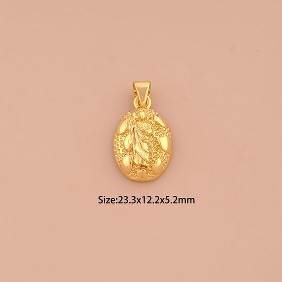 18K Gold Saint Jude Charms,Religion Charms Pendants,St.Juda Charm for DIY Jewelry Making Supply