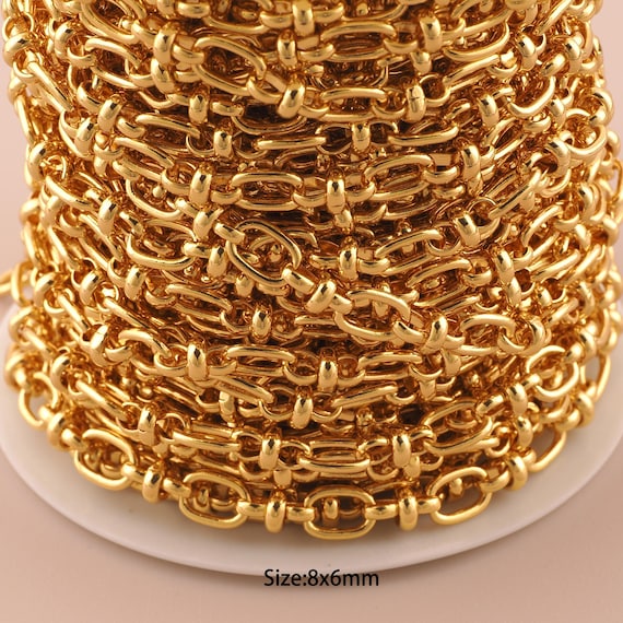 3.28 Feet 18K Gold Figure 8 Chain,Special Chain,Semi-Finished Chain for DIY Jewelry Making Supply