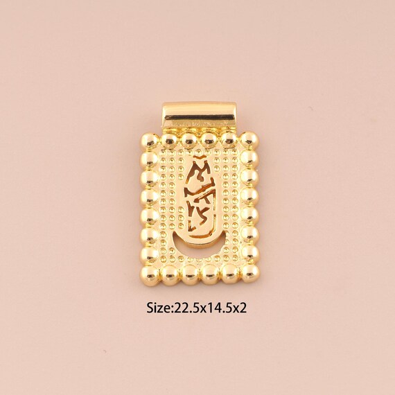 18K Gold Nun Charm,Square Charms Pendants,Nun Pendant for DIY Jewelry Making Supply