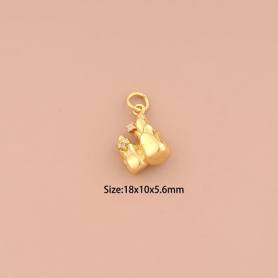 18K Gold Bamboo Shoot Charms,CZ Pave Bamboo Shoot Charms Pendants,Bamboo Shoot Charm for DIY Jewelry Making Supply