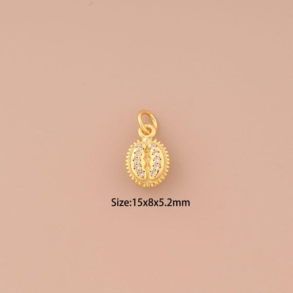 18K Gold Durian Charms,CZ Pave Fruit Charms Pendants,Durian Charm for DIY Jewelry Making Supply
