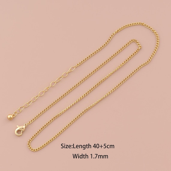 18K Gold Curb Necklace,Chain Necklace,Fashion Necklace,Gift for Her