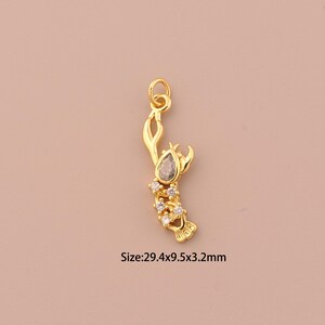 18K Gold Lobster Charms,CZ Pave Marine Life Charms Pendants,Lobster Charm for DIY Jewelry Making Supply