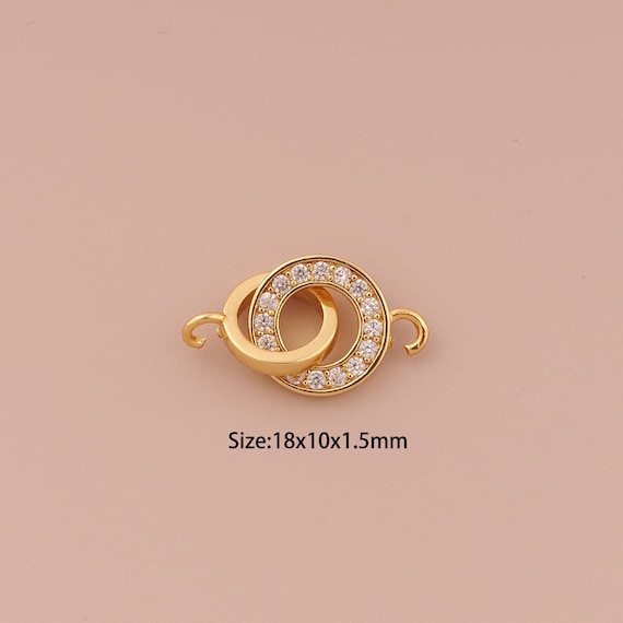 18K Gold Round Charms,CZ Pave Minimalist Charms Pendants,Round Charm for DIY Jewelry Making Supply