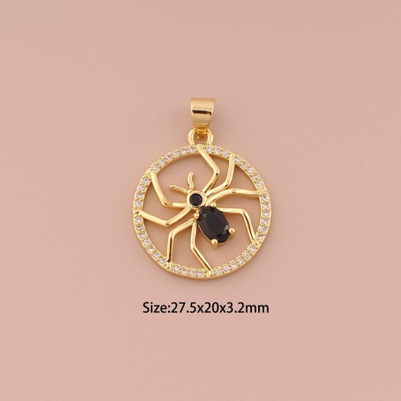 18K Gold Insect  Pendant Charms,CZ Pave Minimalist Charms Pendants,Insect Pendant Charm for DIY Jewelry Making Supply