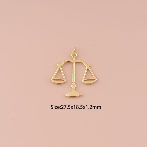 18K Gold Balance Scale Charms,Minimalist Charms Pendants,Balance Scale Charm for DIY Jewelry Making Supply
